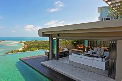 Pool-side lounge dining
