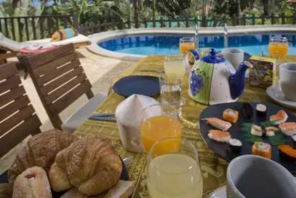 Villa Bann Souha Patio and pool area
