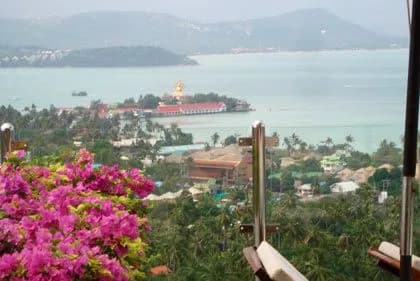 Looking over the famed Big Buddha Temple and the sea