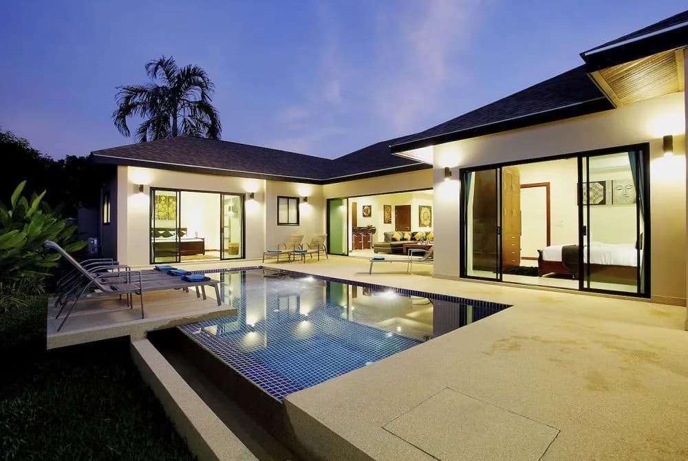 Ambient lighting means the villa can be enjoyed well into the evening