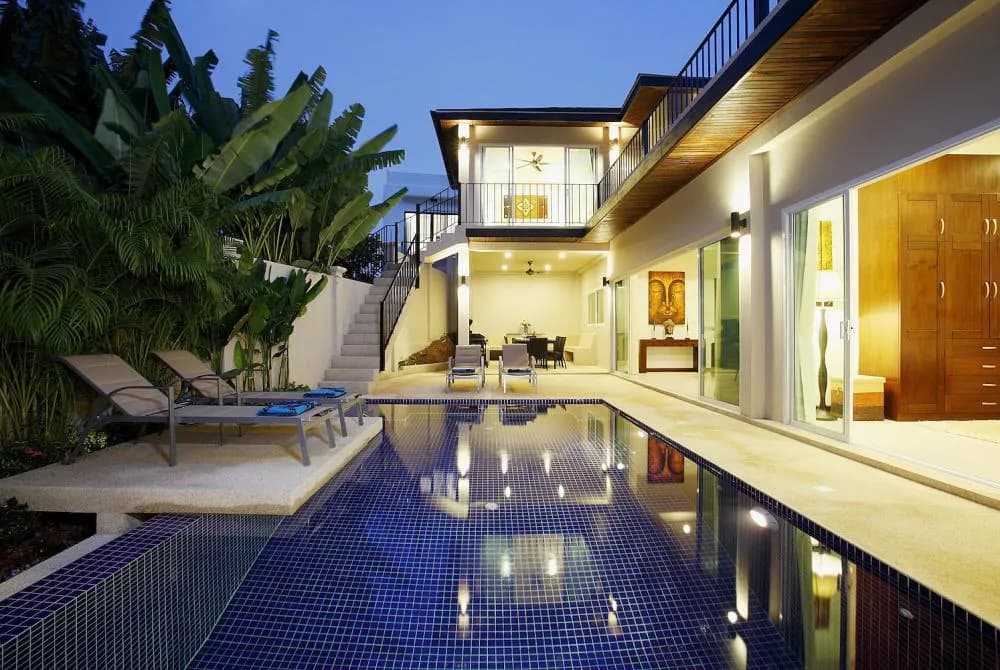 Ambient lighting means the villa can be enjoyed well into the evening