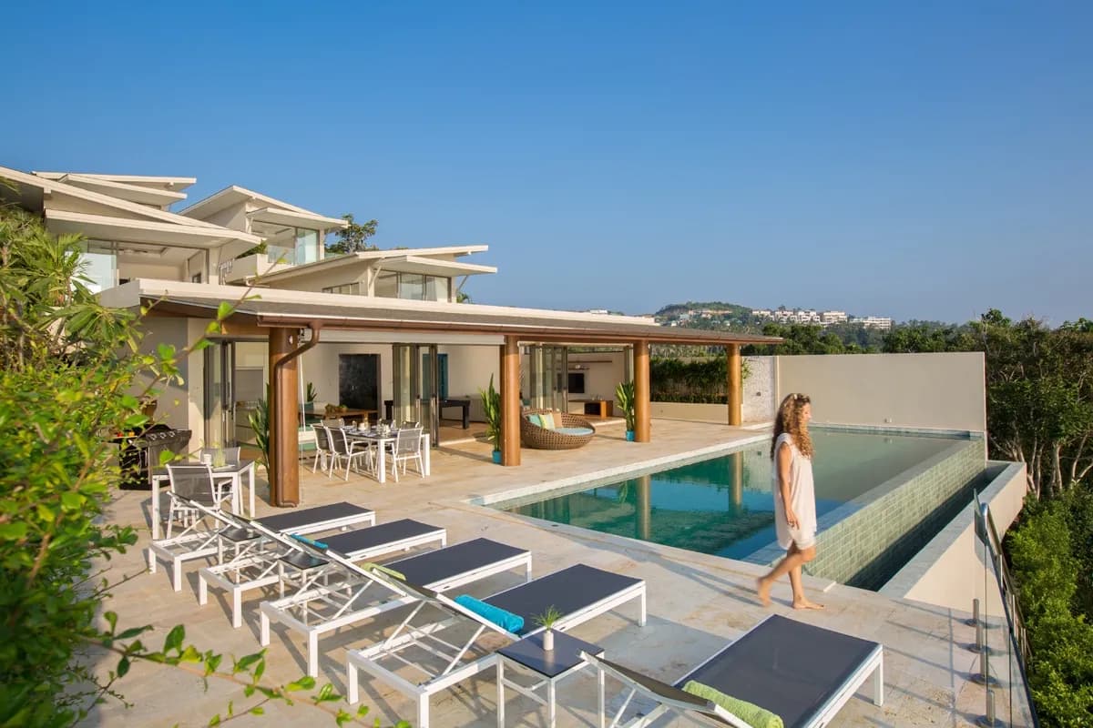 Expansive pool deck area