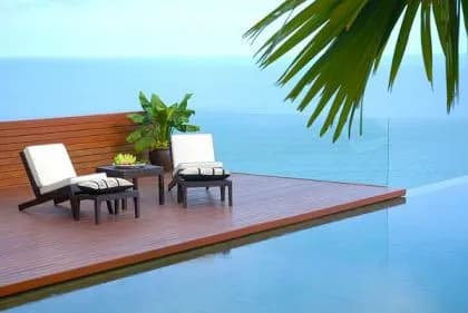 Relaxing at the poolside